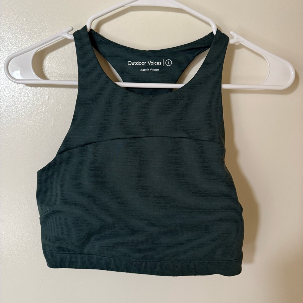 Green Outdoor Voices Techsweat Workout & Athletic Wear Athleisure Crop Top